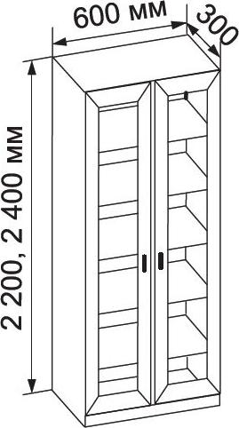 Книжный шкаф Вики-1-6 - Схема