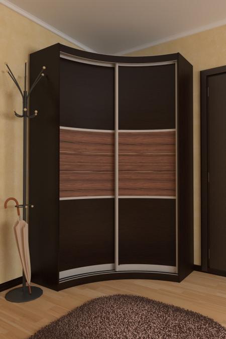 Радиусный шкаф-купе Лайн-9 вариант 1