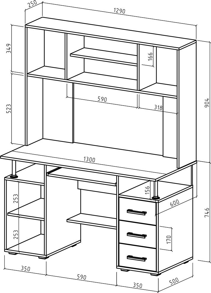 Компьютерный стол Грин-18 - Схема