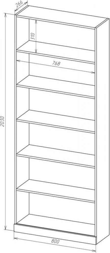 Книжный шкаф Венди-6 - Схема