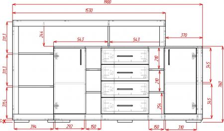 Комод Омега-13 вариант 1