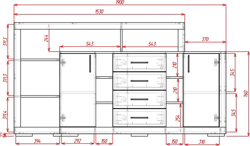 Комод Омега-13 вариант 2