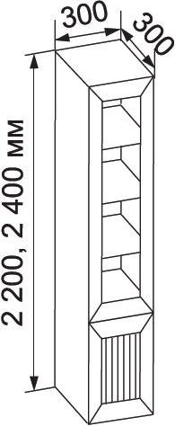 Книжный шкаф Вики-2-3 - Схема