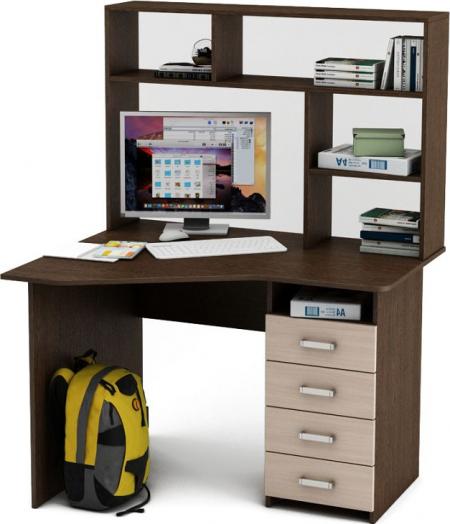 Угловой стол Нео-19 с надстройкой вариант 3