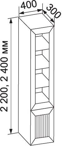 Книжный шкаф Вики-2-4 - Схема