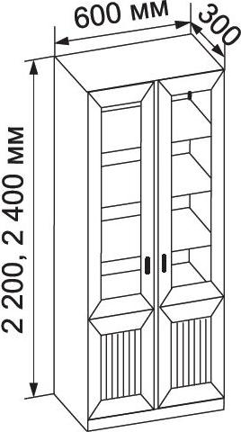 Книжный шкаф Вики-2-6 - Схема