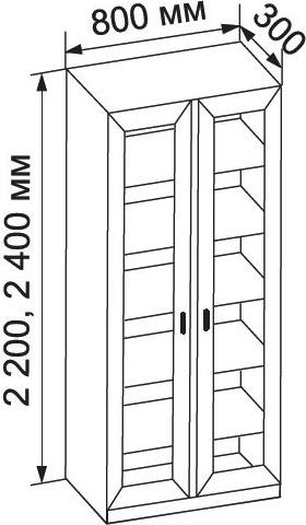 Книжный шкаф Вики-1-8 - Схема
