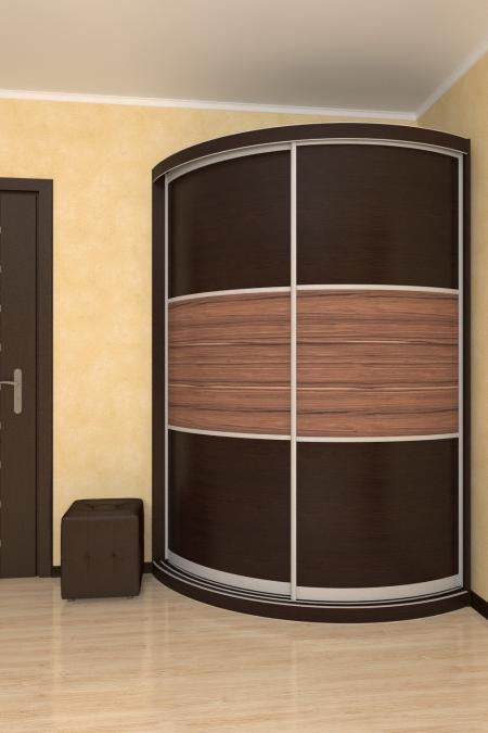 Радиусный шкаф-купе Лайн-15 вариант 1