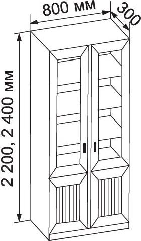 Книжный шкаф Вики-2-8 - Схема