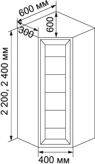 Книжный шкаф Вики-1 угловой - Схема