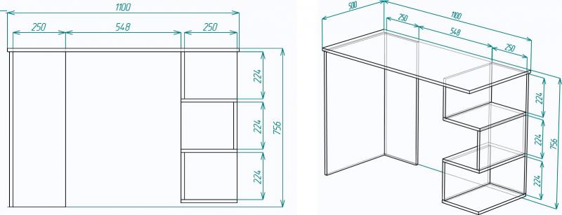Стол для ноутбука Лайн-7 - Схема