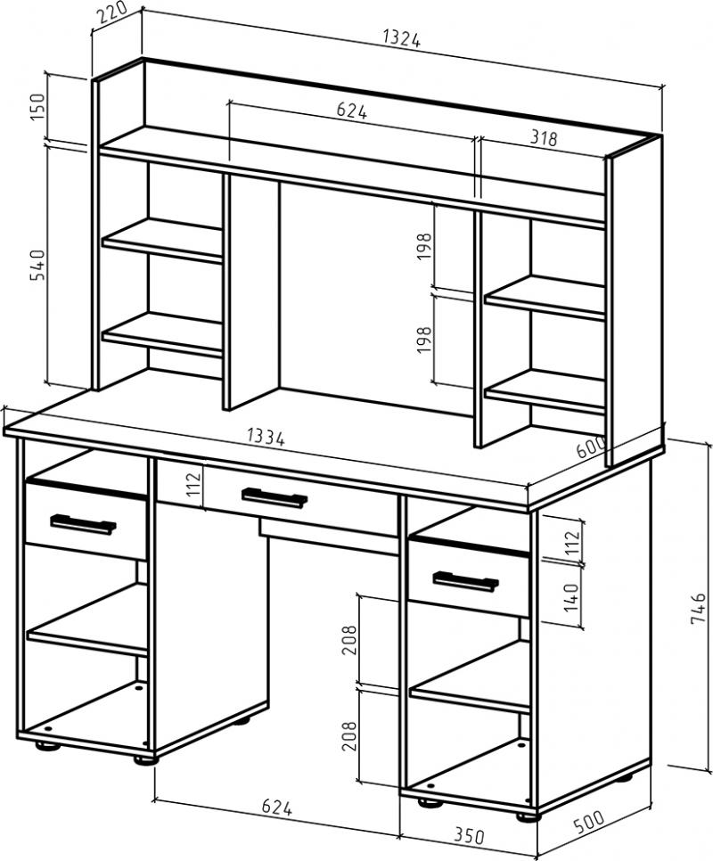 Письменный стол Немо-13Я - Схема