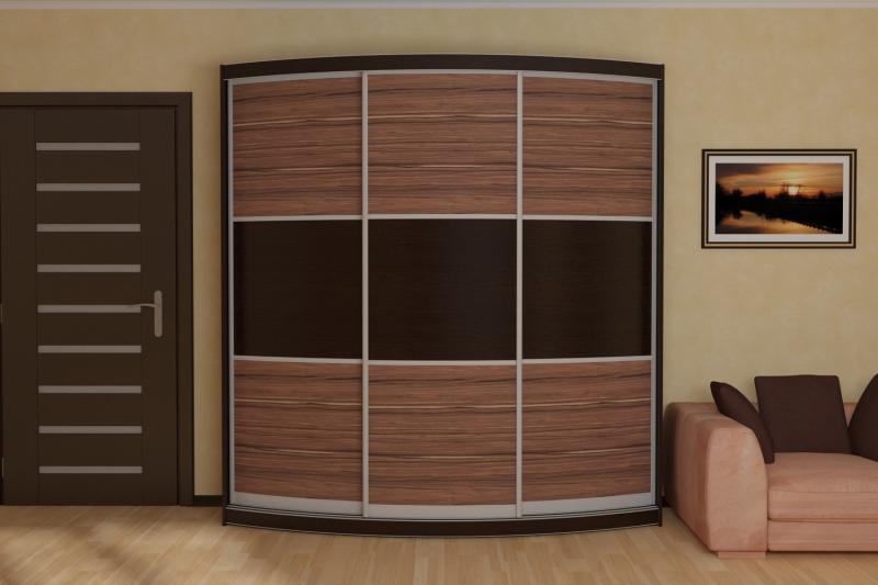 Радиусный шкаф-купе Лайн-5 вариант 2