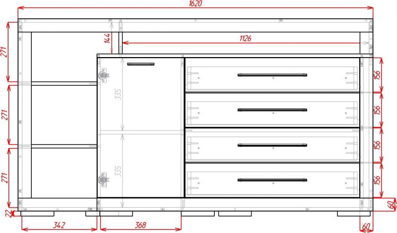 Комод Омега-1-М вариант 3
