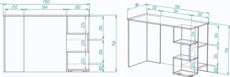 Стол для ноутбука Лайн-13 - Схема