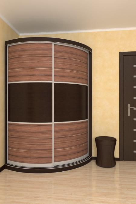 Радиусный шкаф-купе Лайн-12 вариант 1