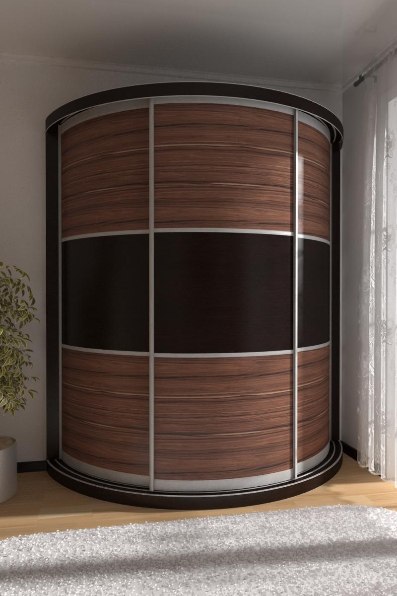 Радиусный шкаф-купе Лайн-10 вариант 2
