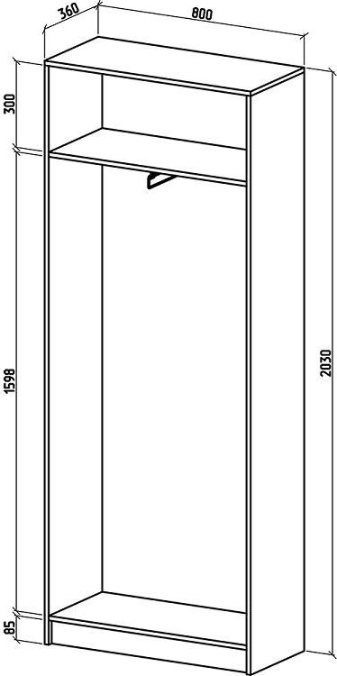 Шкаф Рино-8 платяной - Схема