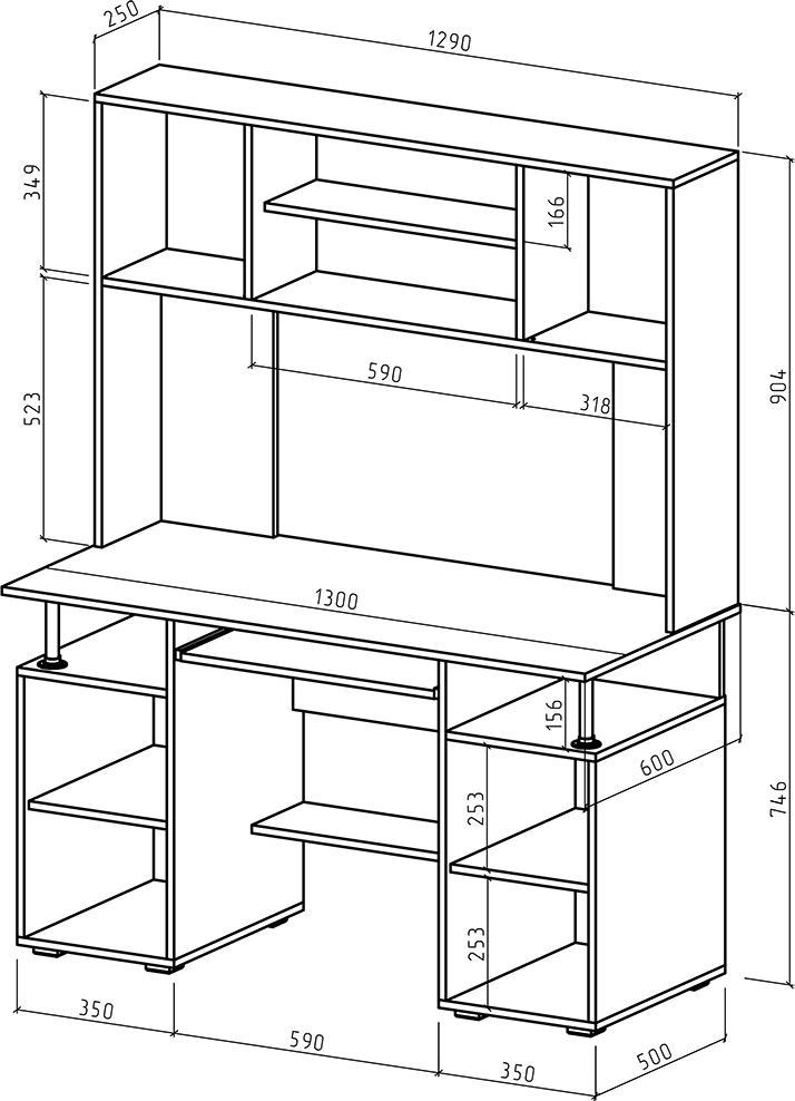 Компьютерный стол Грин-17 - Схема
