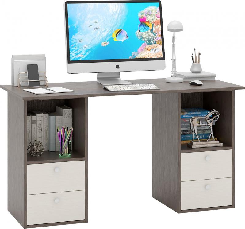 Стол двухтумбовый Прайм-61 вариант 3