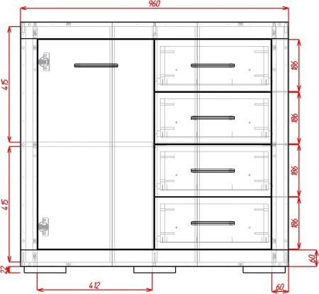 Комод Омега-16-М вариант 1